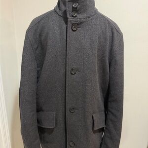 Hugo Boss Men’s Wool Lined Jacket Midnight Grey Primal Loft Insulation 42R EUC